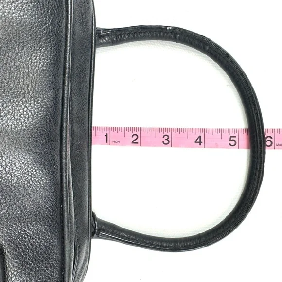 Michael Kors Knox Black Pebbled Leather bag w tassel, gold & leather chain/strap - Picture 13 of 17